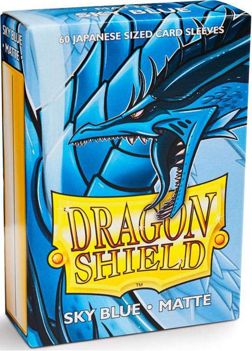 60 Protectores Japanese Size Matte Sky Blue Dragon Shield
