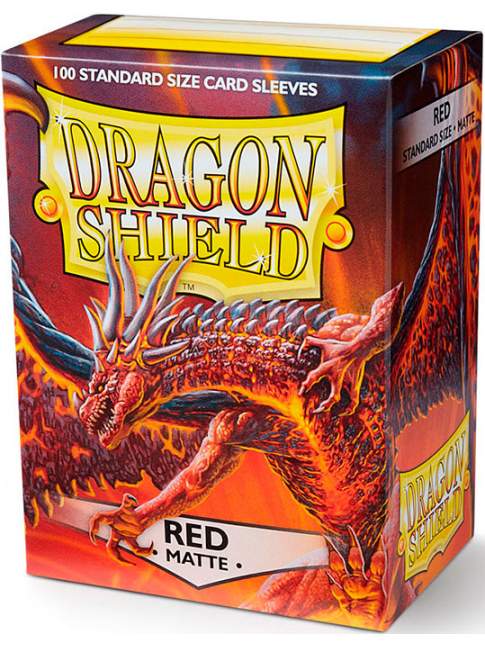 100 Protectores Estandar Mate Red Dragon Shield