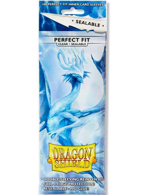 100 Protectores Perfect Fit Sealable Clear Dragon Shield
