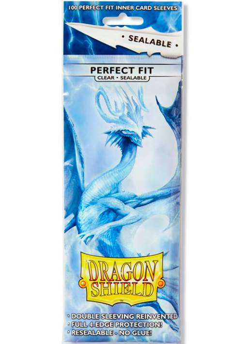 100 Protectores Perfect Fit Sealable Clear Dragon Shield