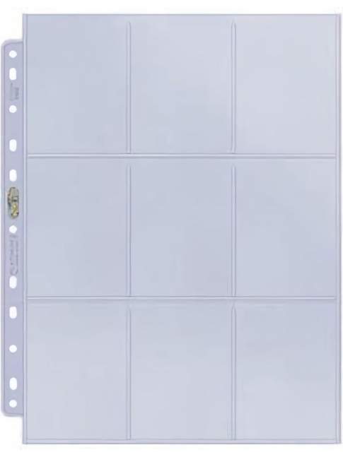 10 Hojas Transparentes para Cartas UltraPro Platinum Series 9 Pocket Page