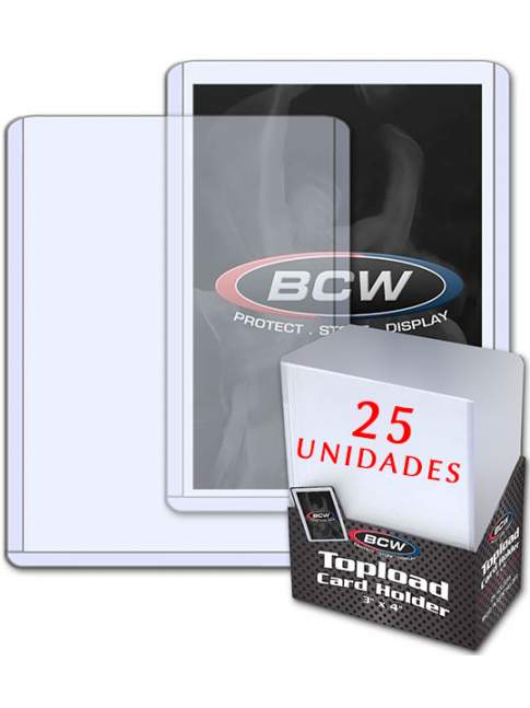 25 Protectores BCW 3x4 Toploader Card Holder Standard