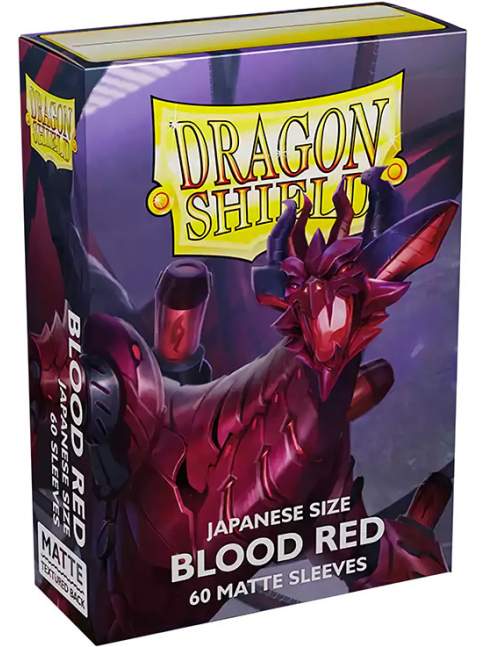 60 Protectores Japanese Size Matte Blood Red Dragon Shield