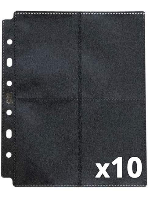 10 Hojas Dragon Shield 8-Pocket Pages Sideloaded Black Backed
