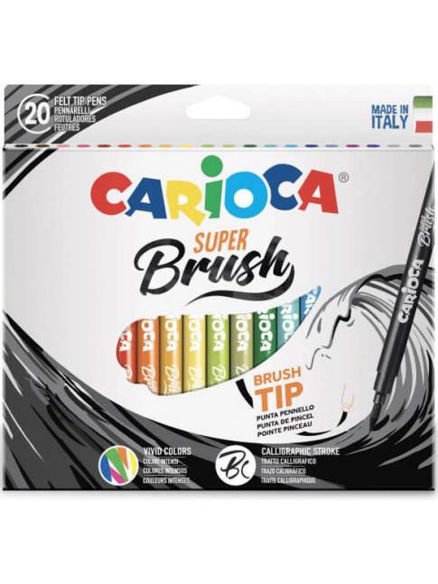 Plumones Tipo Pincel Super Brush 20 Colores CARIOCA