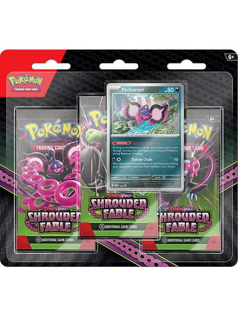 Pokémon Shrouded Fable 3-Pack Blister 3 Sobres + Carta Promo Pecharunt