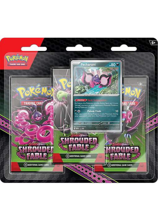 Pokémon Shrouded Fable 3-Pack Blister 3 Sobres + Carta Promo Pecharunt