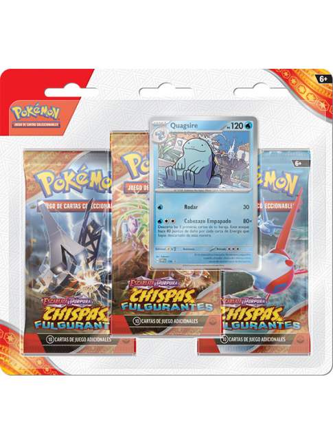 Pokémon Chispas Fulgurantes Paquete 3 Sobres + Carta Promo Quagsire