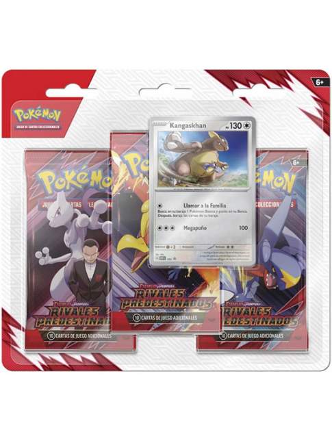 Pokémon Rivales Predestinados Paquete 3 Sobres + Carta Promo Kangaskhan